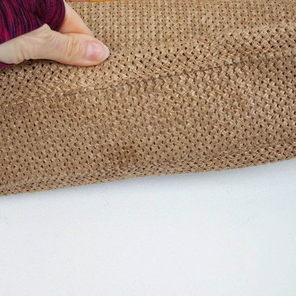 Fossil Bamboo Wooden‎ Handle Woven Satchel Purse Boho Everyday Vacation Travel